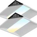 2x2 LED Troffer Light, 2-Pack, Backlit Panel, 15W40W Selectable, 5CCT, 010V Dimmable, ETL, Drop Ceiling