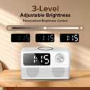 15W Fast Wireless Charger with Bluetooth Speaker and Alarm Clock Radio,4 in1 Wireless Charging Station for iPhone,Android Phones with FM Radio for Bedroom (7inch, White)