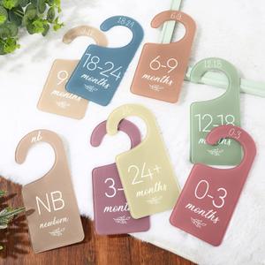 Whaline Acrylic Baby Closet Dividers Boho Hanging Acrylic Infant Clothes Hanger separators Baby Closet Organizers Thicken Baby Wardrobe Organizers for Home Nursery Supplies, 6.7 x 3 Inch, 8Pcs (Colorful 1)