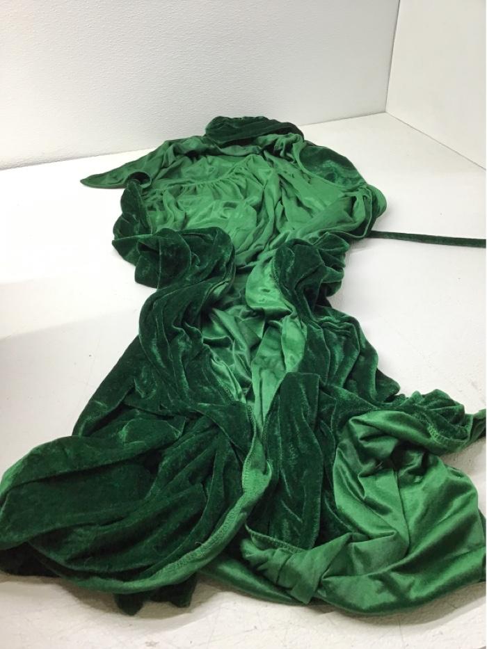 Cape With Hood Hollowing Dark Green XL