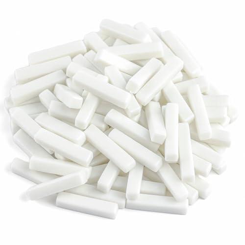 Youway Style White Mosaic Tiles for Crafts Bulk,150g Strips Shapes Mosaic Glass Pieces,Glass Mosaic Garden Craft Kit