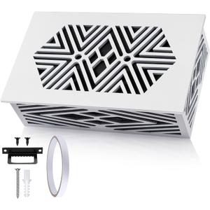 Saillong Doorbell Chime Cover Box Only, Decorative Wood Doorbell Cover for Wall Inside with Geometric Design, Indoor Doorbells Covers with Mounting Hardware, Chime Not Included(White)