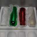 MyGift 9 oz Modern Christmas Color Champagne Flutes with Baroque Pattern, Holiday Multicolored Toasting Glasses, Sparkling Wine Slim Stemless Glass, Set of 4