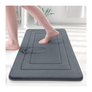 Ultra-Soft Extra-Thick Memory Foam Bath Mat (30in x 20 in, Slate Grey