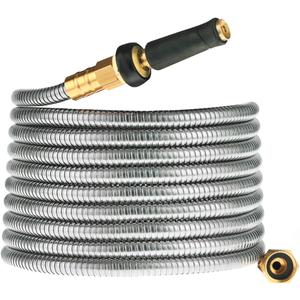 Expandable Metal Garden Hose 75 FT - 304 Stainless Steel Water Hose 75 FT - Heavy Duty non Kinking Flexible Garden Hose, no Bite