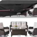 Patio Furniture Covers,Outdoor Furniture Cover Waterproof,600D Rectangular Patio Heavy Duty Table Cover,Outdoor Dining Table and Chair General Purpose Furniture Covers 111"L x 74"W x 28"H-Black