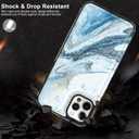 LETO for iPhone 13 Pro Max Case,Flip Folio Leather Wallet Cover with Fashion Designs for Girls Women,Card Slots Kickstand Protective Phone Shell 6.7" Opal Blue Marble