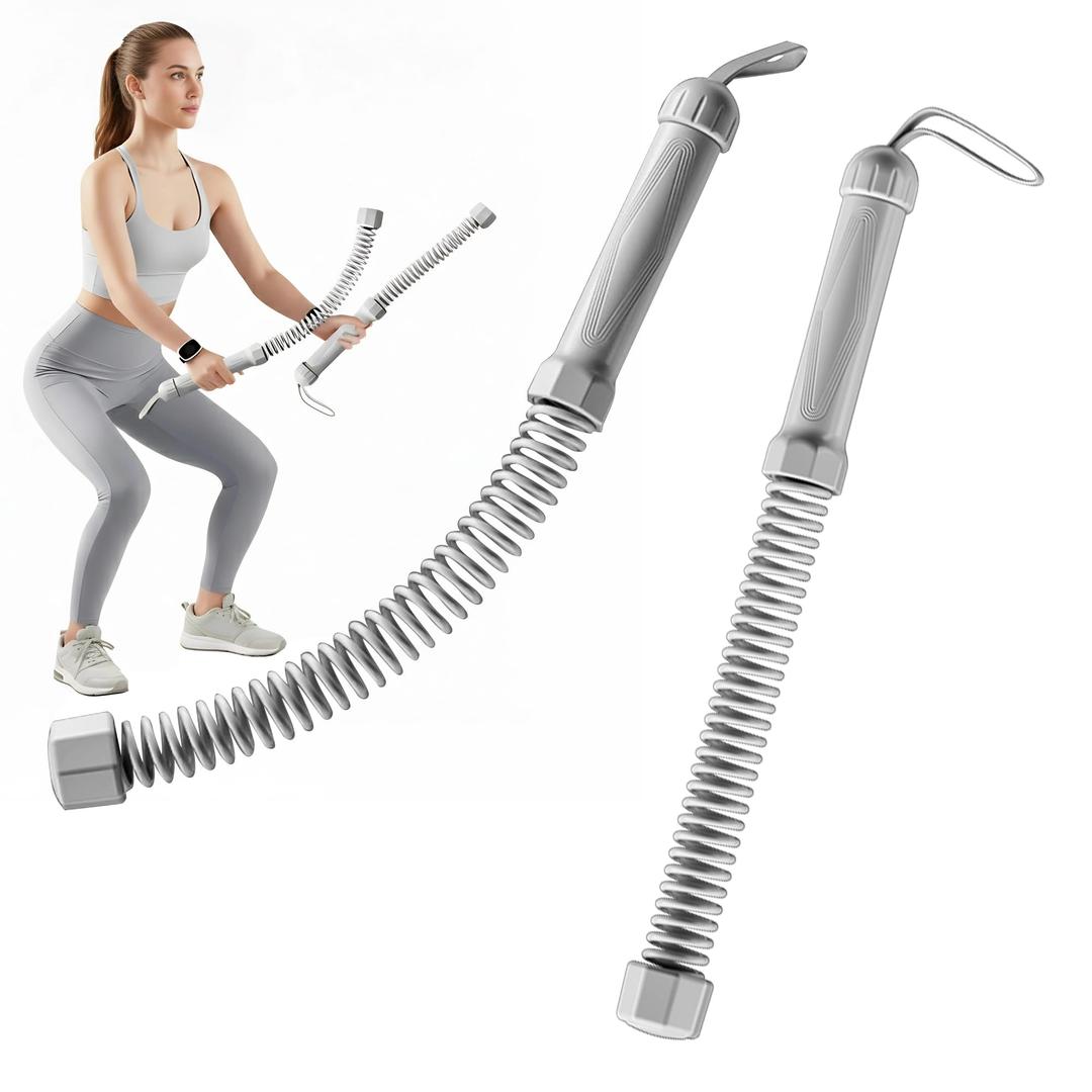 2PCS Weighted Ropeless Battle Ropes, 3.5 lbs in total, Heavy Duty Workout Rope for Home Gym with Training Poster, Portable Workout Rope for Strength Training, HIIT, Cardio, Non-Slip Grip, Fitness Equipment for Men & Women