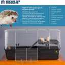 Prevue Pet Products Universal Small Animal Home - Small Animal Cage for Hamsters, Guinea Pigs, Ferrets, Dwarf Rabbits, Rats, Chinchillas, Hedgehogs, Indoor Use, Tight Wire Spacing - Gray, 
Product Dimensions	32.5"L x 19"W x 17.5"H
Gap Size	9.5 millimeters