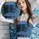 SUPERFINDINGS 5 Rolls 9.3 Yards Denim Blue Ribbon Fringes 4cm Wide Fabric Ribbon Wrapping Frayed Cotton Jean Fabric for Gifts Wrapping Hair Sewing Weddding Decor