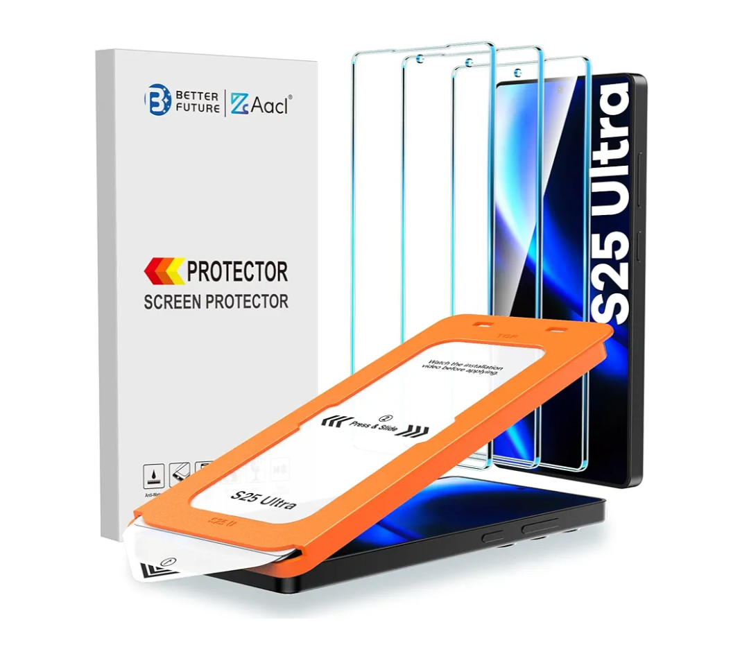 AACL 3-Pack for Samsung Galaxy S25 Ultra Screen Protector Tempered Glass, 9H Glass for S25 Ultra Screen Protector 5G, [Fast Alignment Tool] [Bubble Free] [6.9 Inch]