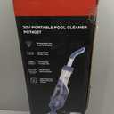 Pool Vacuum for Above Ground Pool with a Telescopic Pole, Running time up to 1H, Handheld Rechargeable Pool Cleaner with Powerful Suction up to 18.5 gallons/min, Ideal for Leaves & Debris, PC10