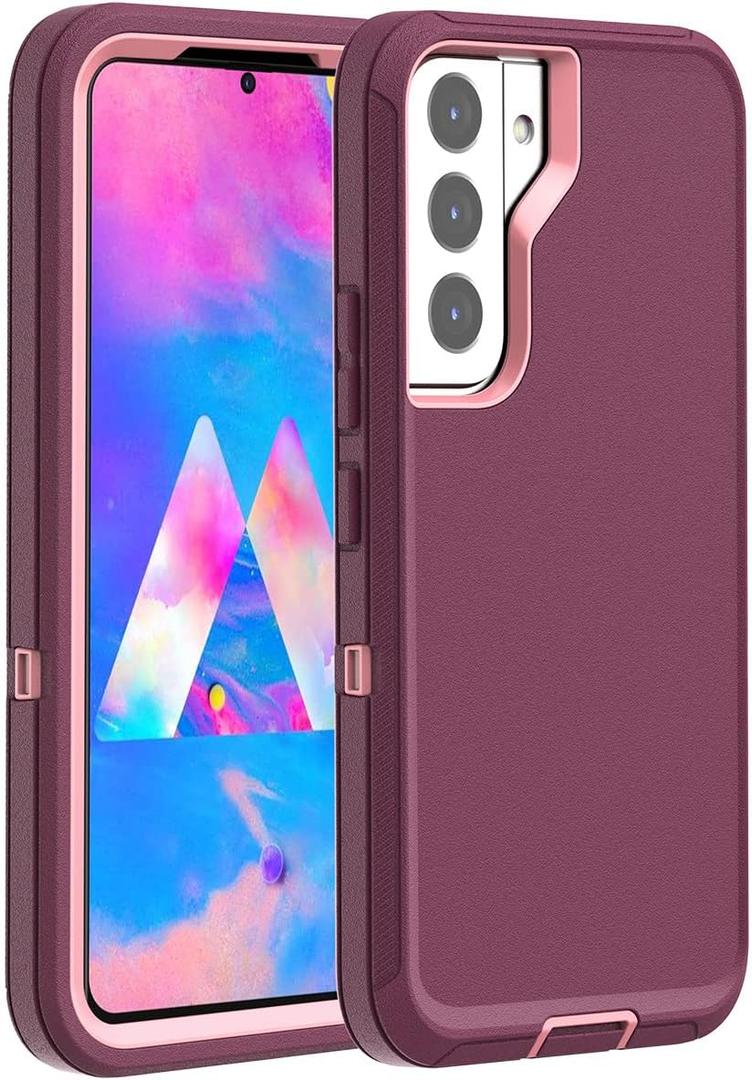 AICase for Galaxy S22 Plus Case with Screen Protector, Heavy Duty Drop Protection Rugged Shockproof/Dustproof Rugged Durable Case for Samsung Galaxy S22 Plus 6.6" (Night Purple/Baby Pink)