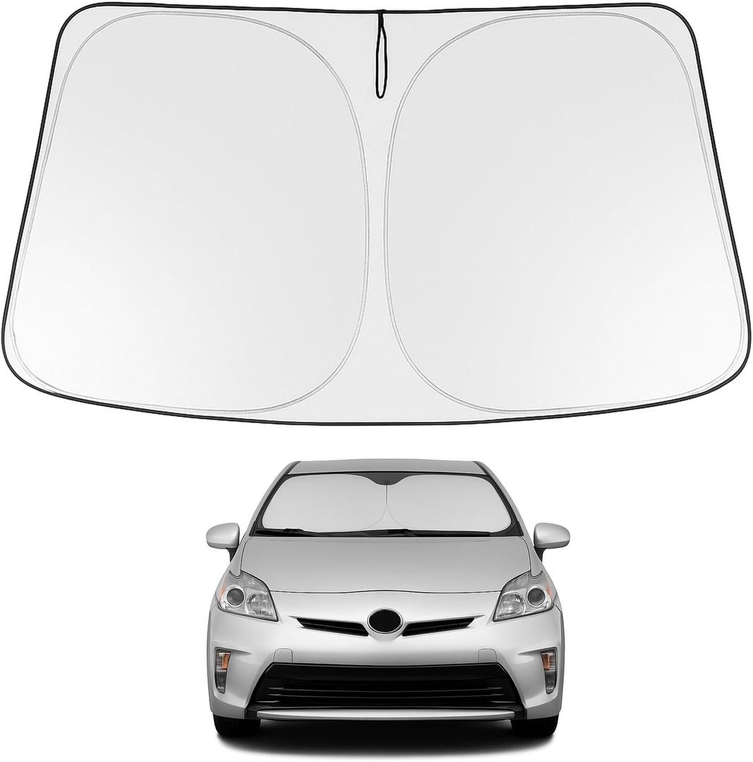 Proadsy 2025 Upgrade Windshield Sun Shade Custom Fit 2010-2015 Toyota Prius Foldable Front Sunshade Protector Sun Visor Blocks UV Rays Keep Car Cooler