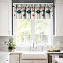 Aztec Kitchen Curtains, Southwestern Native Tribal Valances for Kitchen Window,Boho Geometric Printed Short Curtains for Small Windows Cafe Living Room Bedroom, 54x18 Inch, 1 Panel