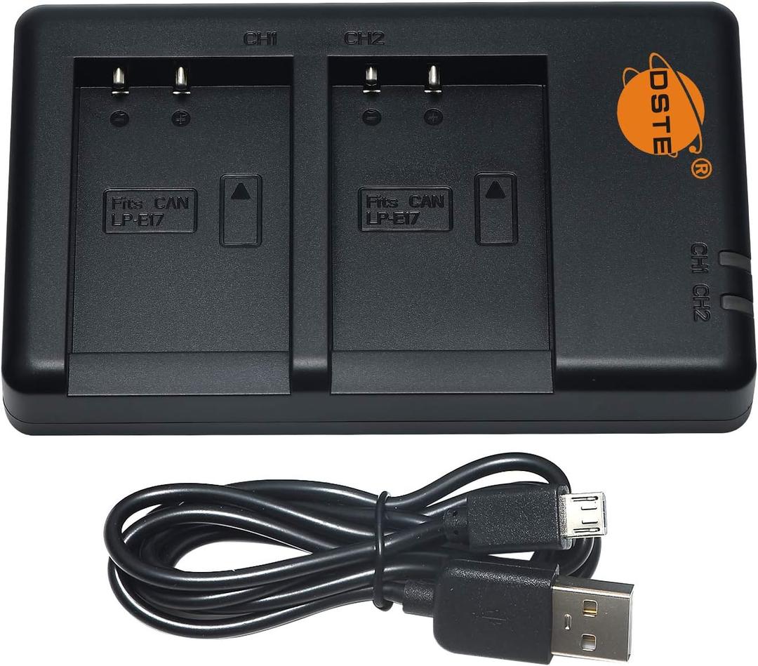 DSTE LP-E17 Battery Charger Compatible with Canon LP-E17 Battery and EOS Rebel T7i, T6i, T6s, SL3, SL2, 77D, 9000D, 8000D, 800D, 760D, 750D, 200D, M6, M5, M3, Kiss X8i DSLR Cameras & More