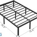 Metal Bed Frame,King Size Bed Frame with Storage Space,Heavy Duty Sturdy Mattress Foundation,Easy Assembly,No Box Spring Needed, Black,14 Inch,King