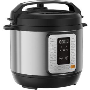 Sweetcrispy 16-in-1 Electric Pressure Cooker 6QT, 12-Preset Multi Cookers with Ceramic Pot, Slow Cook Rice Steamer Saut Soup Yogurt Maker and More, Recipe Book