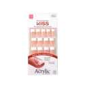 KISS Salon Acrylic Press On Nails, Nail glue included, 'Sugar Rush', French, Medium Size, Square Shape, Includes 28 Nails, 2g Glue, 1 Manicure Stick, 1 Mini File
