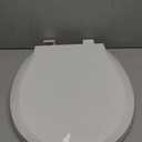 Round Toilet Seat Soft Close 16.5'',Standard Universal Toilet Lid Round with PP Material Safe,Easy to Clean and Install,Ergonomic design,Never Loosens,2 Years Support,White Plastic