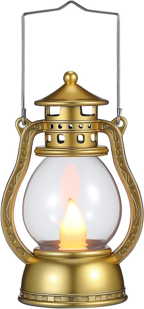 Halloween Lantern Vintage LED Lanterns Rustic Lantern Outdoor Decoration for Halloween Christmas Decor,Battery Operated (Size 1)