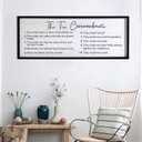 YWMZYKJGS The 10 Commandments Bible Verse Wall Art Decor 40"×15" Christian Ten commandments God Jesus Prayer Religious Saying Sign Rustic Inspirational Catholic Scripture Wood Framed Hanging (Black)