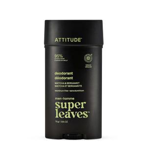 ATTITUDE Aluminum-Free Deodorant for Men, 95% Natural Origin Ingredients, EWG Verified, Plant Based Odor Control, With Baking Soda, 2.64 Oz