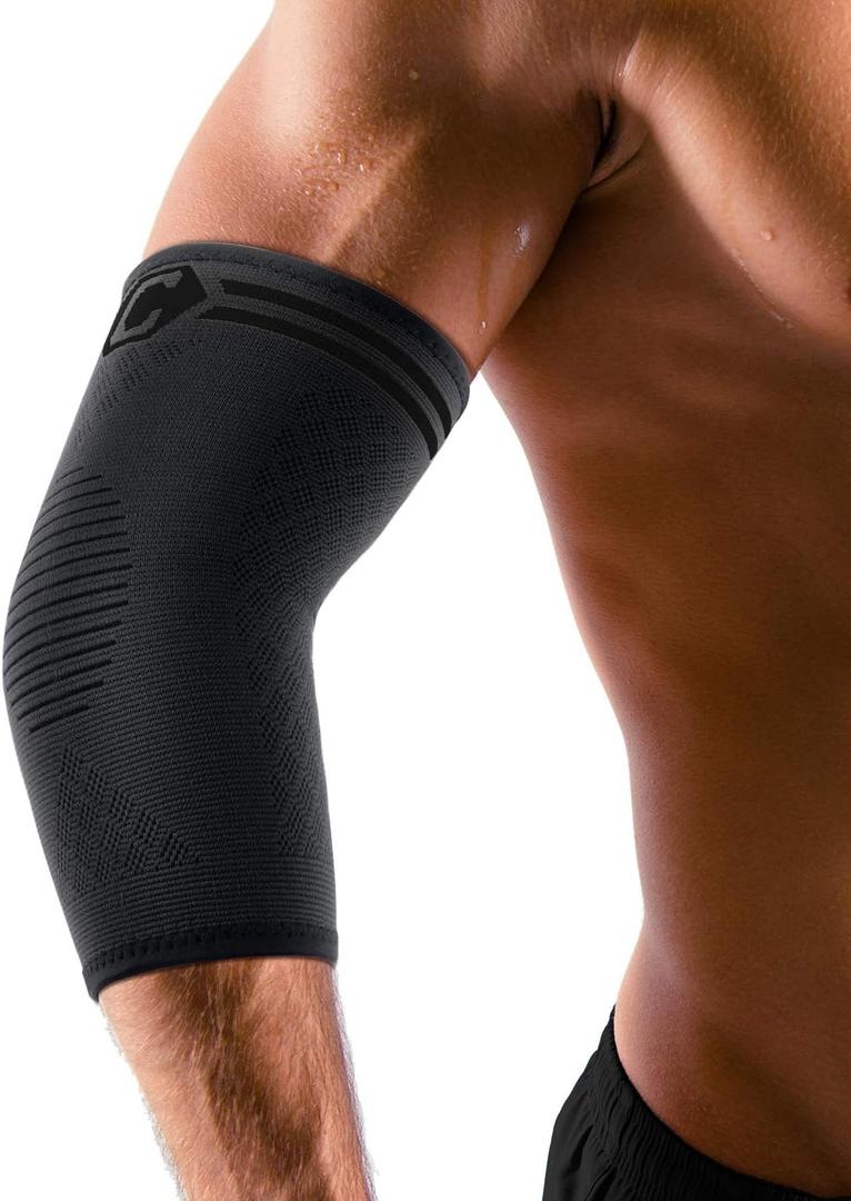CAMBIVO 2 Pack Elbow Brace for Tendonitis and Tennis Elbow, Compression Support Sleeve for Golfer's Elbow Relief, Arthritis & Gym Workouts, Non-Slip 3D Knit Arm Guard for Men & Women