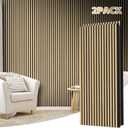 2-Pack 3D Wood Slat Acoustic Panels – Soundproofing & Noise-Absorbing Wall Decor, Natural Oak Finish, 47.3"x23.6" – for Living Room & Home Office
