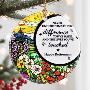 Retirement Gift - Retirement Gifts for Women, Men - Retired Ornament - Retired Gifts for Coworker, Boss, Employee, Teacher, Nurse - Ceramic Christmas Ornament Keepsake - Christmas Tree Ornaments - A
