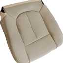 GXARTS Perforated Tan Driver and Passenger Side Bottom & Top Lean Back Replacement Leather Seat Cover & Driver Foam Cushion Pad Compatible with Ford F150 2009 2010 2011 2012 2013 2014