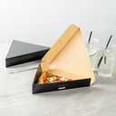 Restaurantware Eco Pie 9.3 x 10.3 x 1.8 Inch Pizza Slice Boxes 100 Clamshell Pizza Slice Containers - Greaseproof Tab Lock Black Paper Individual Pizza Boxes For Restaurants Kiosks And Cafes