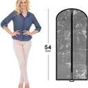 Breathable Long Clear Coat + Fur Storage Garment Bag | 54 Inch + 5 Inch Gusset | Mink, Wool, Winter, Trench Coat, Long Dress Cover | Hanging Clothes Protector