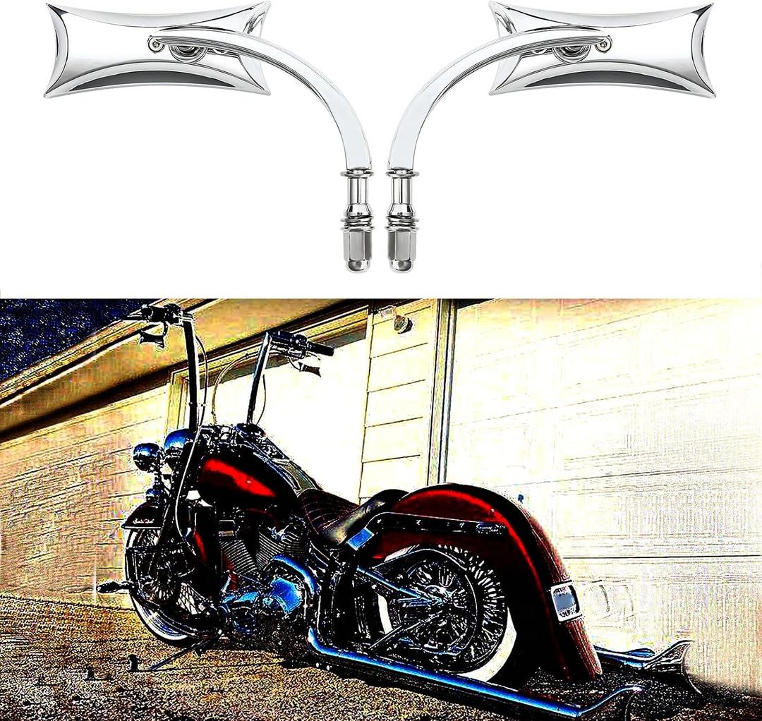 Black Sportster Mirrors for Harley Road King Street Electra Glide Road Glide Dyna Softail Rearview 1982-2018 2019 2020 (Chrome#4), small