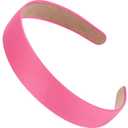 4 x WantGor Satin Headbands for Women, 1.2 Inch Wide Solid Hair Bands Plain Hairband Holiday Head Band Hair Accessories for Crafts DIY (Rose Red)