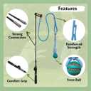 Flirt Pole for Dogs, Tether Tug Outdoor Dog Toy, Interactive Toys for Large Breed & Puppies, Agility Training Equipment, Durable Rope Toy with Chew Ball, Exercise & Training Tool