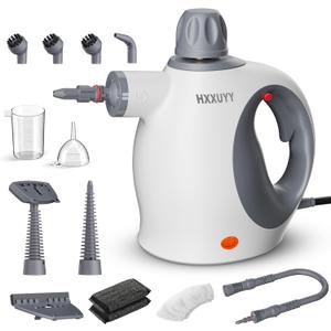 Multi-Surface Handheld Pressurized Steam Cleaner with 13 PCS Accessory ，Portable Steamer for Cleaning, Multipurpose Steam Cleaner for Home/Car/Bathroom/Grease/Upholstery/Floor/Grout and More (White)
