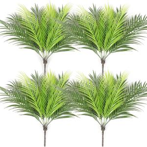 Giegxin Artificial Palm Plants Leaves Imitation Fake Palm Tree Leaves Decor Greenery Faux Tropical Faux Plants Fronds for Palms Sunday Garden Hawaiian Party Jungle Party Decor(4 Pieces)