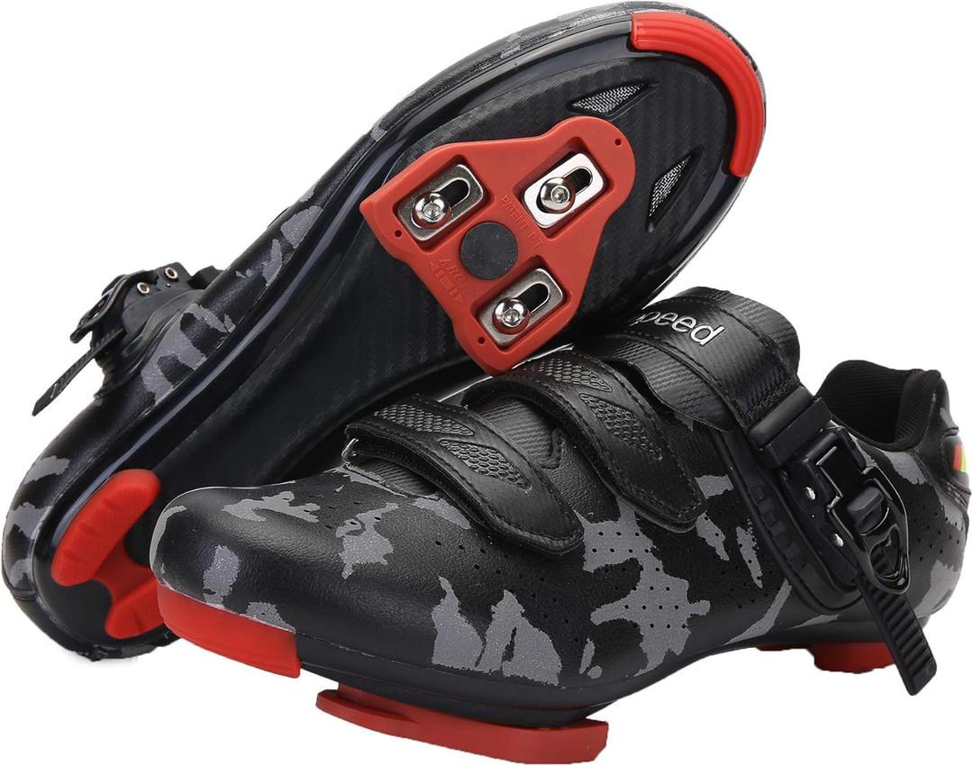 Unisex Cycling Shoes Compatible with pelaton Indoor Road Bike Shoes Riding Shoes for Men and Women Look Delta Cleats Clip Outdoor Pedal, Black M12