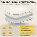 downluxe Indoor Chair Cushions for Dining Chairs, Soft and Comfortable Textured Foam Kitchen Chair Pads with Ties and Non-Slip Backing, 16" x 16" x 2", Beige, 4 Pack, 4 Count