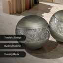 Creative Scents Dublin Silver 3” Decorative Balls - Set of 2 Decorative Balls for Bowls and Vases, Decorative Orbs, Premium Home Decor Vase Filler, Spheres for Coffee Table Decor, Dining, Living Room
