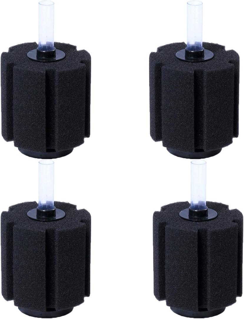 AQUANEAT Aquarium Sponge Filter Breeding Fry Betta Shrimp Nano Fish Tank 4pcs (Large up to 60Gal)
