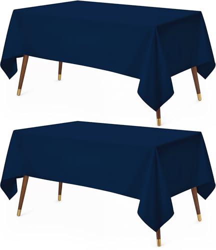 Utopia Kitchen Rectangle Table Cloth 2 Pack(60x102 Inches, Navy Blue), Tablecloth Machine Washable, Polyester Table Cover for Dining, Buffet Parties, Picnics, Events, Weddings and Restaurants