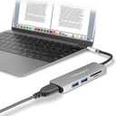 Aluratek USB Type-C Hub & Micro/SD Card Reader AUMC0302F  4-in-1 Multiport Adapter with 4K HDMI, 3 USB 3.0 Ports, Powered USB, Dongle - High-Speed Data Transfer & Charging for MacBook/Dell/HP/Surface