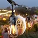 addlon LED Outdoor String Lights 48FT with Edison Vintage Shatterproof Bulbs and Commercial Grade Weatherproof Strand - ETL Listed Decorative Lights for Patio Garden