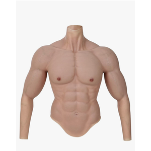 SMITIZEN Silicone Muscle Suit Silicone Male Chest with Arms Realistic Male Fake Muscle Costume for Cosplay Halloween Carnival