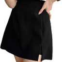 Summer Workout Casual Shorts Solid Slit Hem Skort for Women's Medium