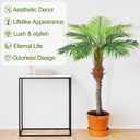 5ft Artificial Phoenix Palm Tree for Outdoor Indoor Decor, Faux Coconut Silk Palm Tree Tropical Fake Tree Plant for Outside Patio Indoor Home Office Bathroom Pool Coastal Decor (Set of 2)