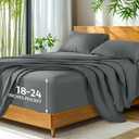 SONORO KATE 100% Viscose Derived from Bamboo_, Extra Deep Pocket up to 18"-24",Ultra Soft & Cooling Sheets for Hot Sleepers, Hotel Luxury Silky Bed Sheets (Dark Grey,King)