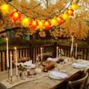 2 x Abeja Fall Maple Leaf Lights, 8.5FT LED Leaf String Lights with 10 3D Orange Yellow Leaves, Indoor Outdoor Fall Lights for Bedroom Thanksgiving Party Garden Patio